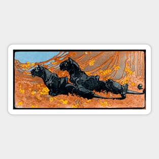 Pair of Black Panthers 1917  Bernard Willem Wierink Sticker